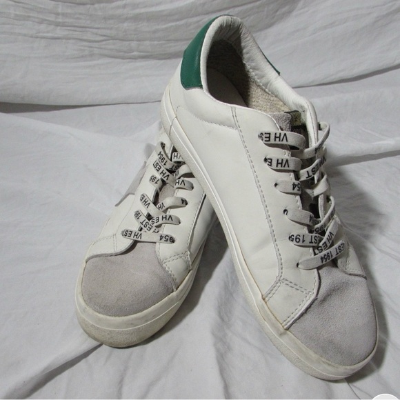 Vintage Havana Shoes - Vintage Havana White Sneakers with Green Accent